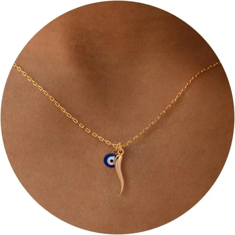 

14K Gold Plated Moon Sun Sunlight Mama Rainbow Infinity Compass Heart Interlocking Circle Necklace for Women