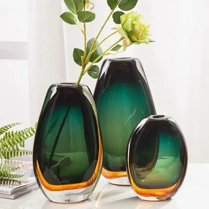

Многослойная стеклянная ваза с градиентной окраской для гидропоники, цветочные горшки, декор для стола, вазы для искусственных цветочных композиций