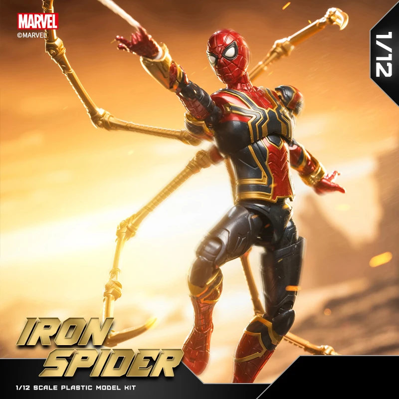 Fondjoy Marvel Figur Zusammengebaute Spielzeuge 1/12 Iron Spider-Man Bewegliche Gelenke Anime Actionfigur Mod Kinderspielzeug Geschenke 2026 Neu