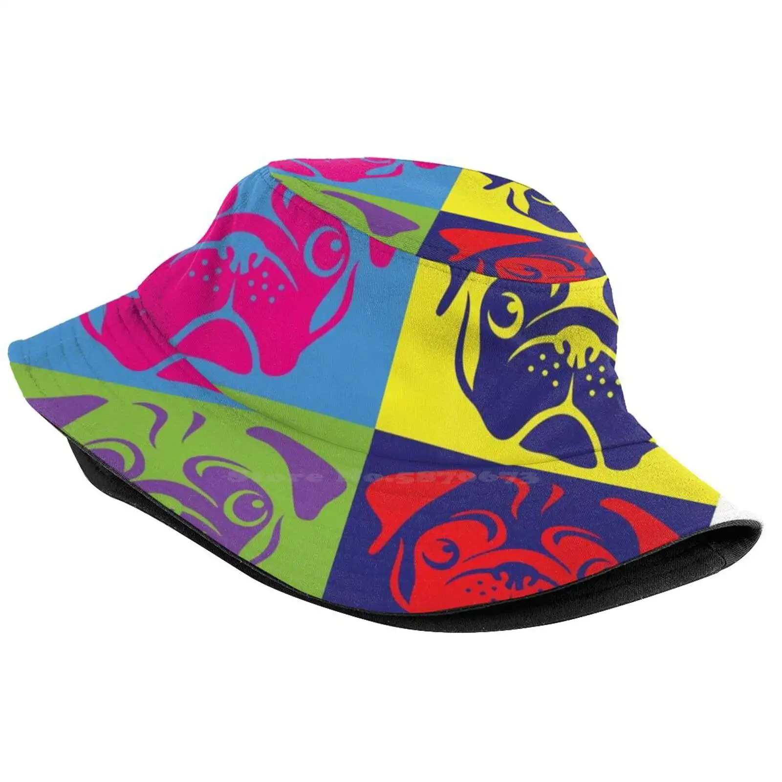 Pug Pop Art By Aireal Apparel Sun Cap Fisherman Hat Bucket Hats Pug Life Pugs Not Drugs Love Pugs Pug Lover I Love My Pug Pug