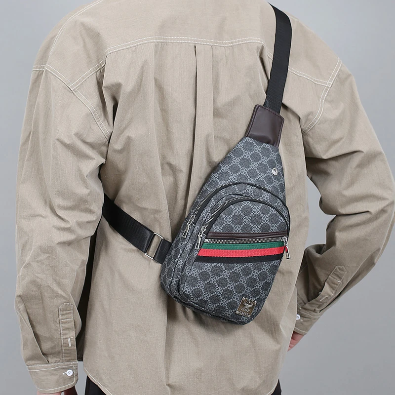 Herren Multifunktions Messenger Bag Schultertuch Brusttaschen Umhängetasche Lässige Handtasche mit Kopfhörerloch – Detail 13