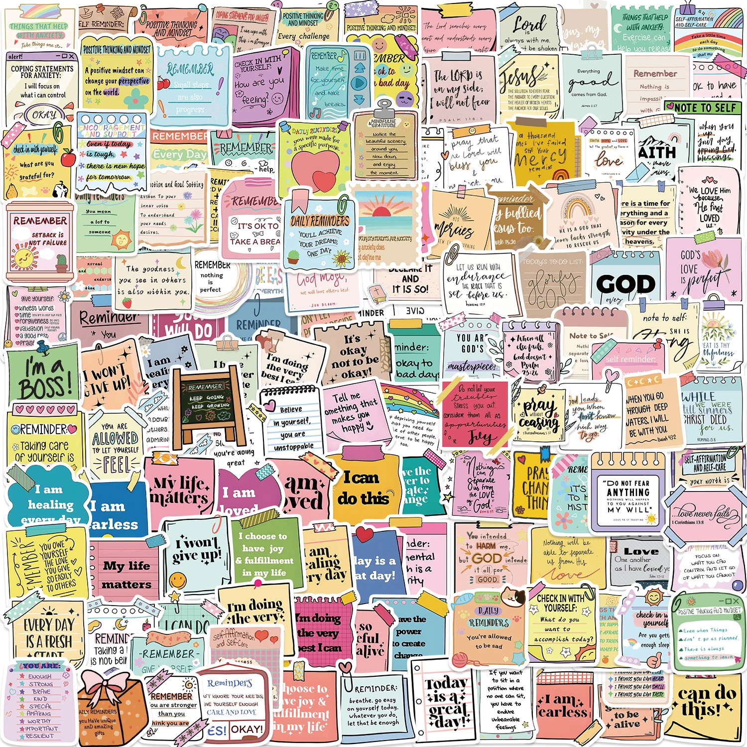 150pcs Self-adhere Motivational labels Cartoon Graffiti Stickers Phone Guitar Laptop Notebook Suitcase Water Bottle Waterproof