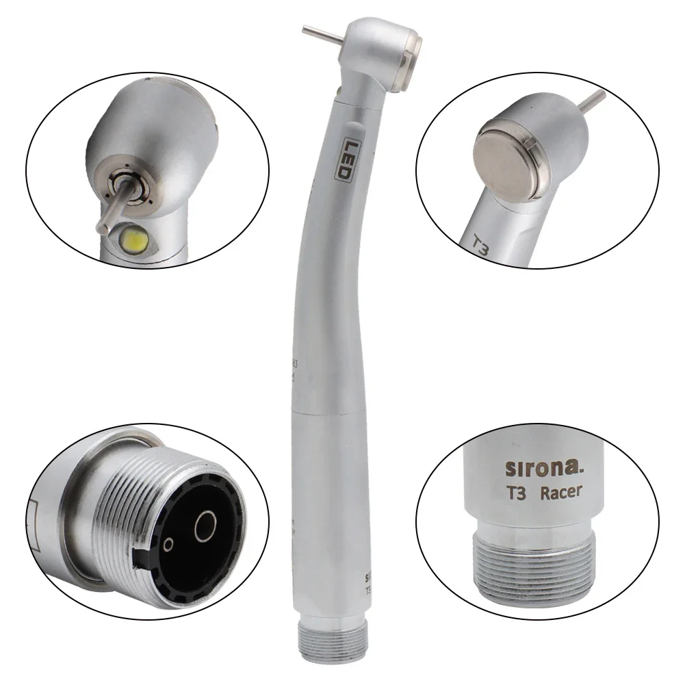 

Free Shipping T3 Push button Borden High Speed Air Turbina LED De ntal handpiece for Dentist with LED