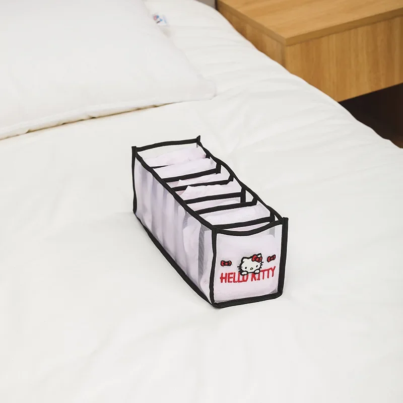 Kuromi حقيبة مستحضرات التجميل شبكة حقيبة التخزين شبكة صندوق تخزين الجينز اللوازم المنزلية أكياس للمرأة المحمولة متعددة الوظائف