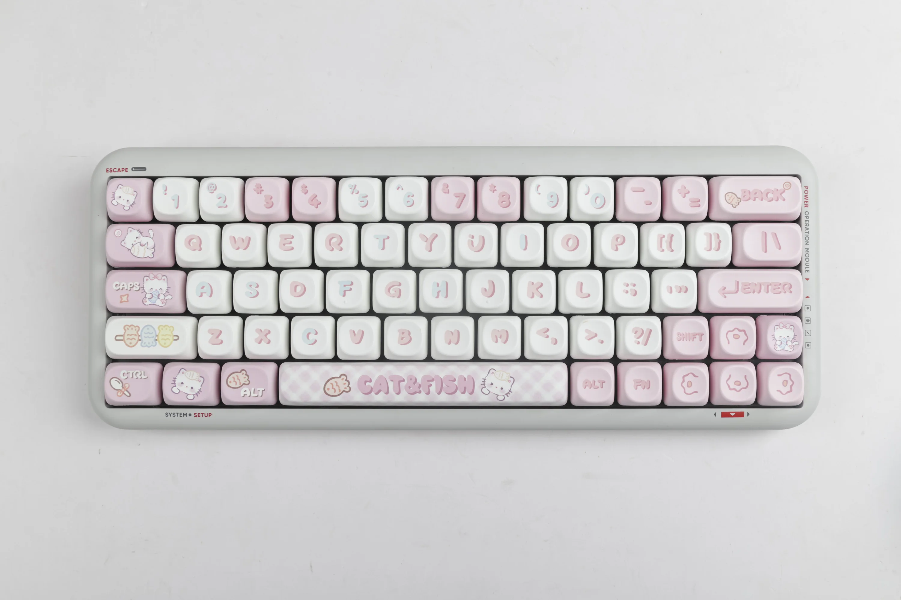 

Kittens eat fish keycap pink MOA height MAC small warping heat sublimation Ningzhi A75 F87 HI75 99 104