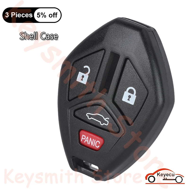 KEYECU 4 Buttons Case for Mitsubishi Eclipse Galant Lancer 2006-2015 Auto Remote Key Shell Cover Fob Replacement No Key Blade