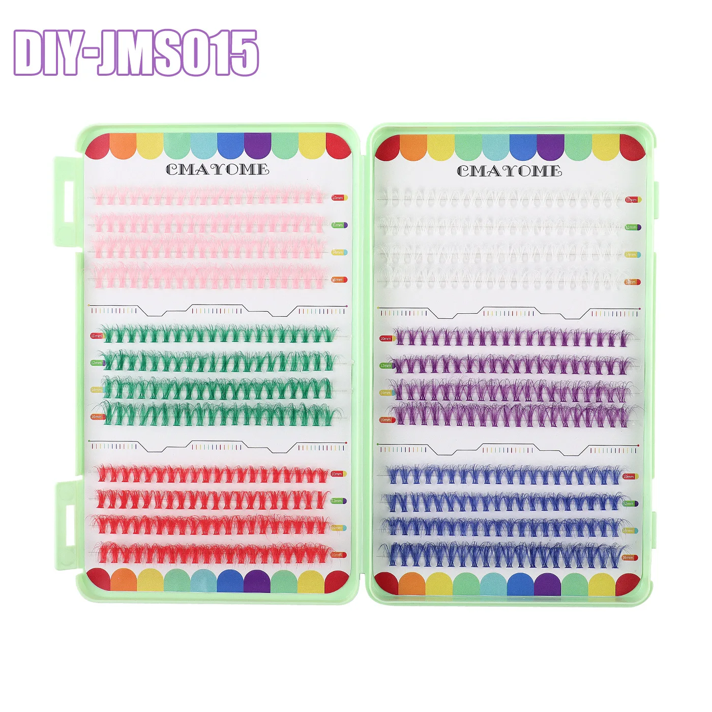 Single Cluster DIY Large Capacity Color False Eyelashes Natural Dense Color Mixed Multi-hair Eyelash Book Set Makeup