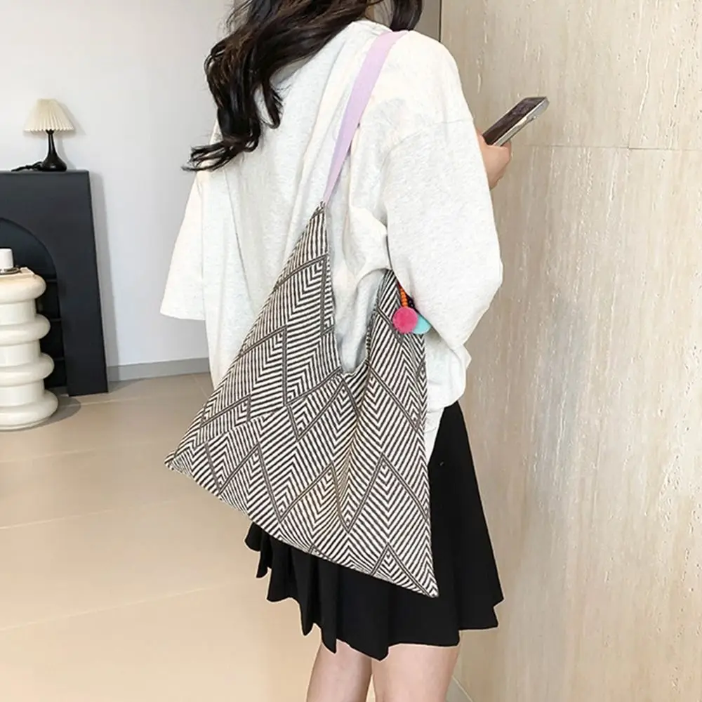 Элегантная летняя сумка через плечо с полосатым узором, большая вместительная повседневная тканая сумка с регулируемым ремешком, прочные женские сумки для путешествий