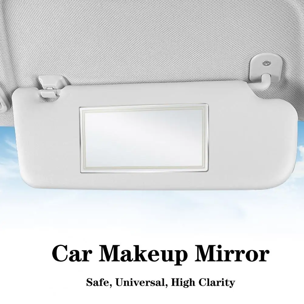 Useful Car Makeup Mirror  Smooth Edge Portable Auto Cosmetic Mirror  Car Back Stainless Steel Visor Cosmetic Mirror