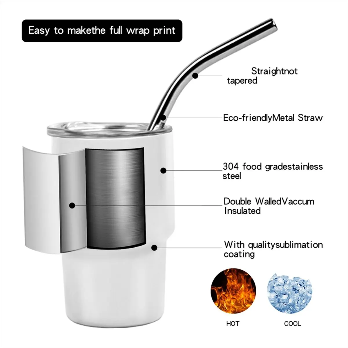 

A45I 6PCS Mini 3oz Tumbler Shot Glass with Straw and Lids , Sublimation Double Layer Shot Glasses Set for Drinks, Coffee