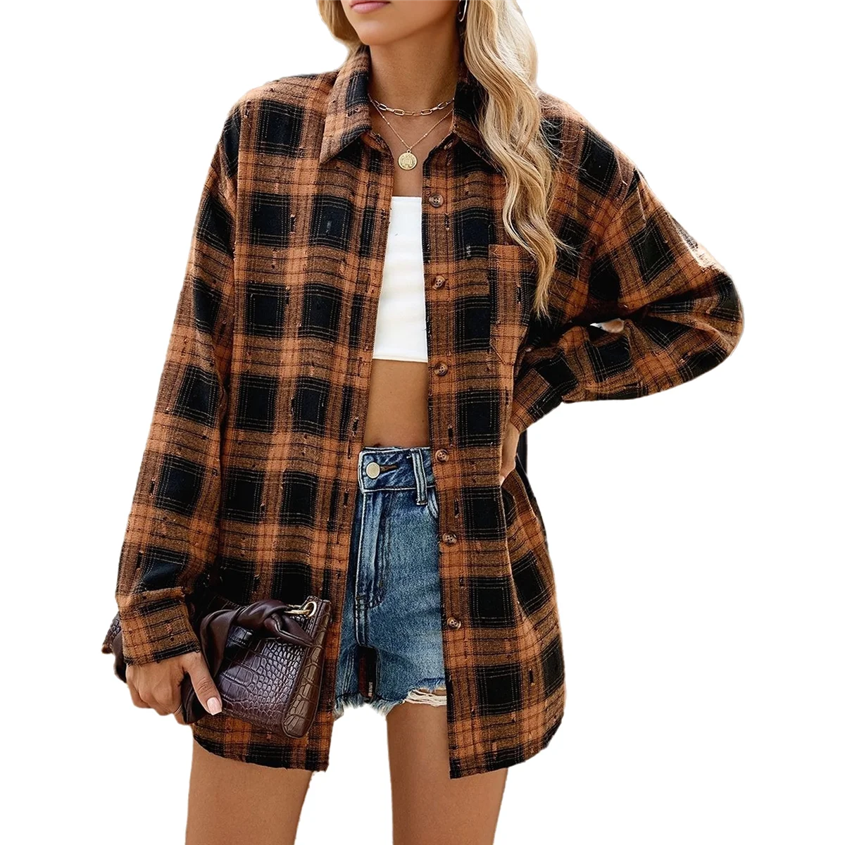 

Фланелевые рубашки Shacket Yellow XL