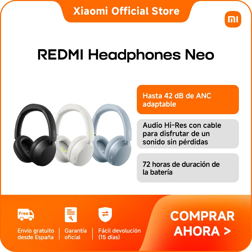 Joom Issoku Itto Blanco Xiaomi Redmi Headphones Neo Wireless Anc Headphones With Bluetooth 5.4 And Up To 72 Hours Playback - Imagen 4