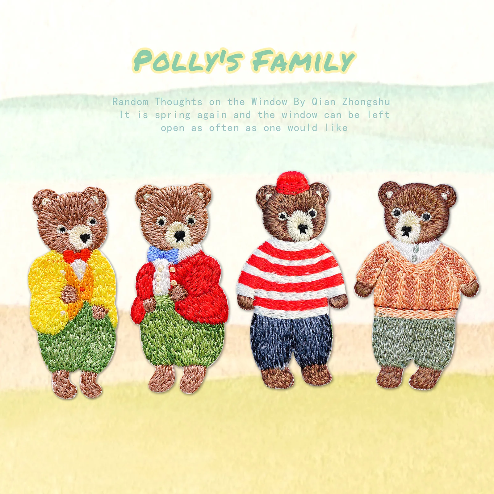 Bear Patches For Kids Clothing Self-adhesive Applique Iron Embroidery For Backpack Jacket Decoration Sewing Repair Hole Sweing