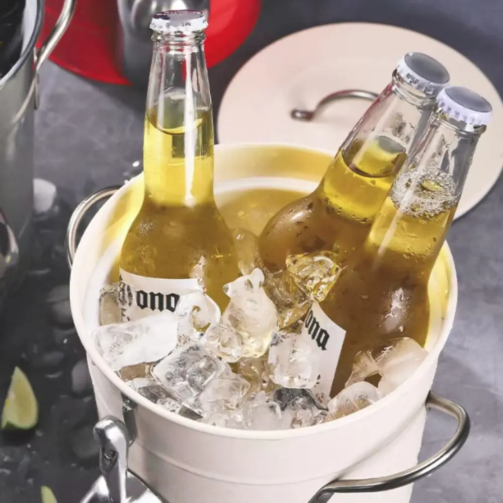 

Galvanized Iron Ice Bucket with Ice Shovel 3500ml Beer Chiller Bin Thickened Large Capacity Beer Cooler Bucket Picnic