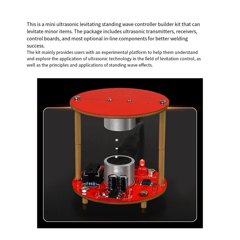 DIY Ultrasonic Suspension Acoustic Electronic Kit Soldering Project 40KHZ Mini Acoustic Levitator Practice Solder Kit