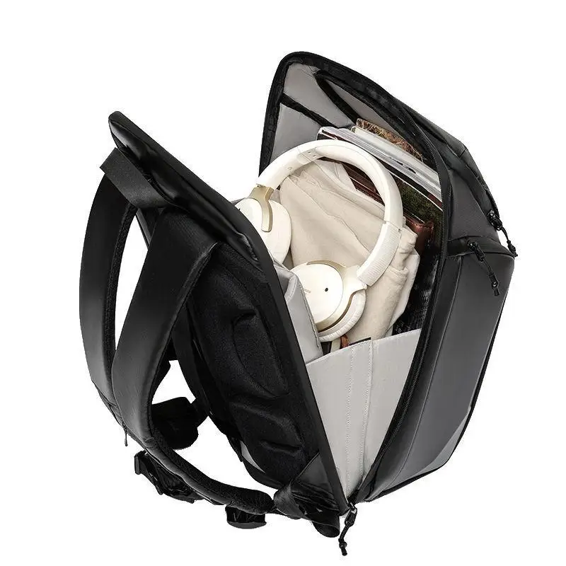 Business Large Capacity Men's Backpack Locomotive EVA Pressure Shell Backpack Full Opening High-end Fashion Women's Backpack