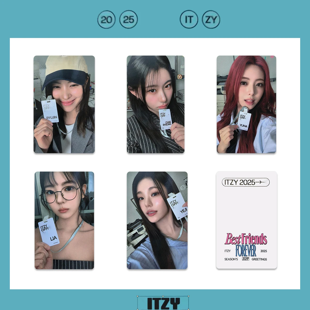 Kpop ITZY 2025 シーズンのご挨拶 LOMO カードベストフレンズフラワースペシャルフォトカード Yeji Ryujin Yuna Chaeryeong ファンコレクション