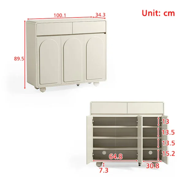 Shoe Cabinet Storage Shoe For Home Living Room Furniture Luxury Eco-Friendly Wooden Modern Panel Entryway Shoe Cabinet