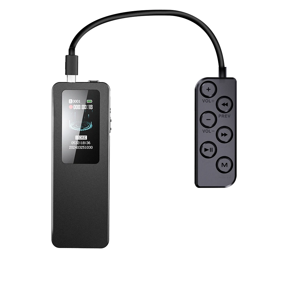 ノイズリダクション付きミニデジタルボイスレコーダー,ロスレス音質,v73,64GB, 3072kbps