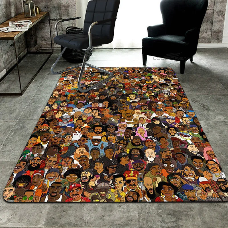 Popular Hip Hop Star Art Patterns Decorative Carpet Children's Bedroom Floor Pad Can Customize Rug Living Room Cushion Door Pad