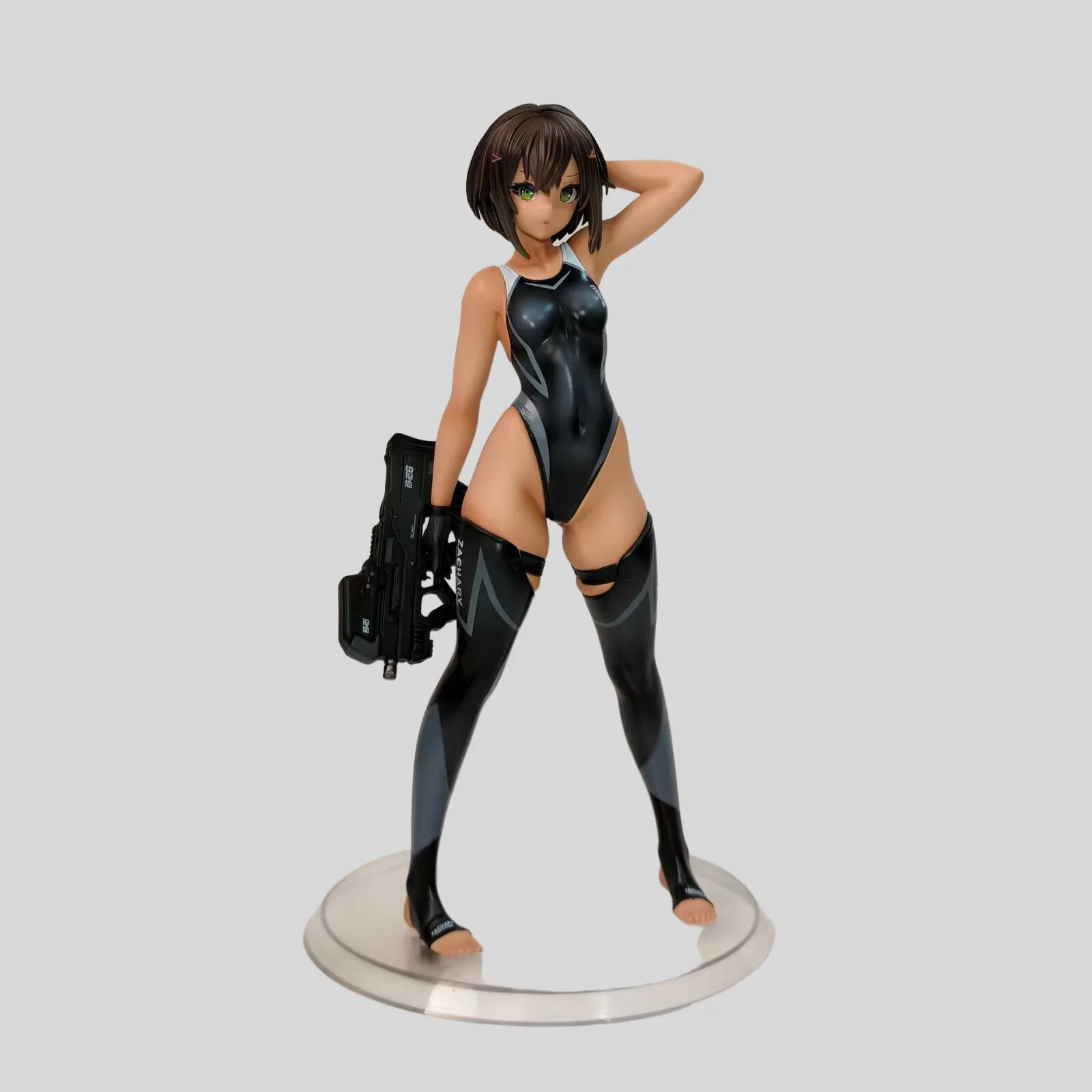 22CM Younger Generation Of Swimming Machine Gun Girl Anime Handmade Action Figures Desktop Case Decoration Ornament Gift