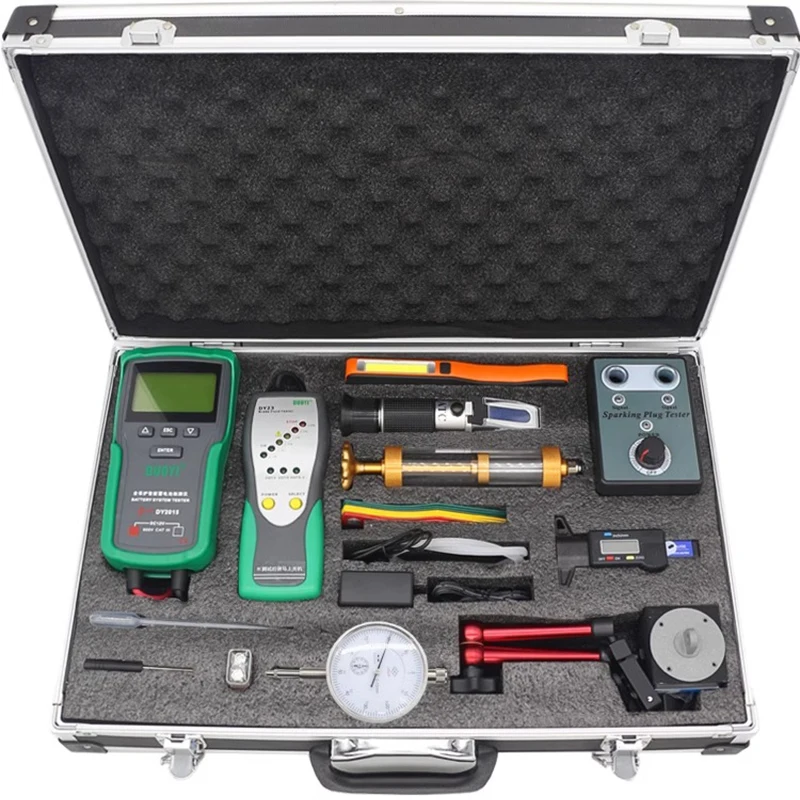 

Car quick repair and maintenance inspection tool set, brake oil, tire tread ruler, fault inspection, intensive repair and mainte