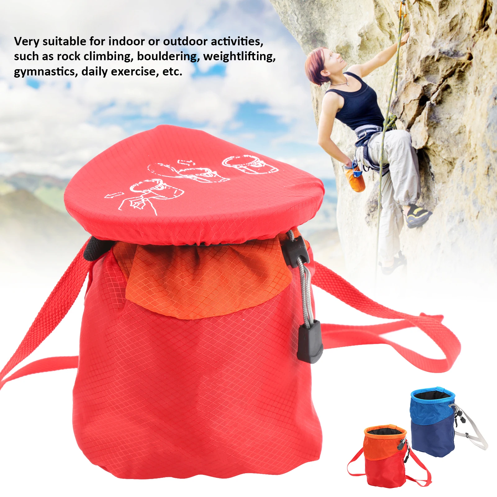 

Chalk Bag for Rock Climbing, Antiskid Equipment, Outdoor, Mountaineering