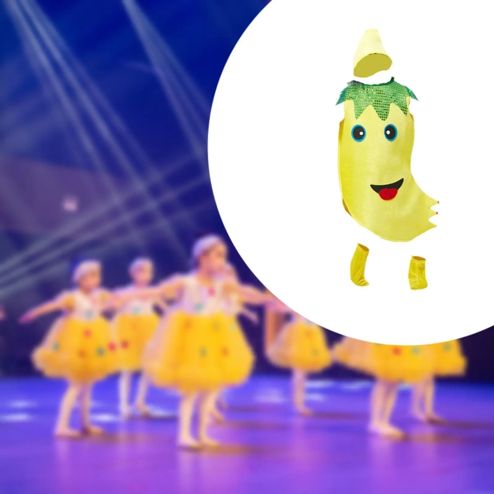 Costume da frutta per banane di Halloween per bambini, vestito in velluto, bomboniera, giochi di ruolo, oggetti di scena di carnevale, forniture decorative per mascherata