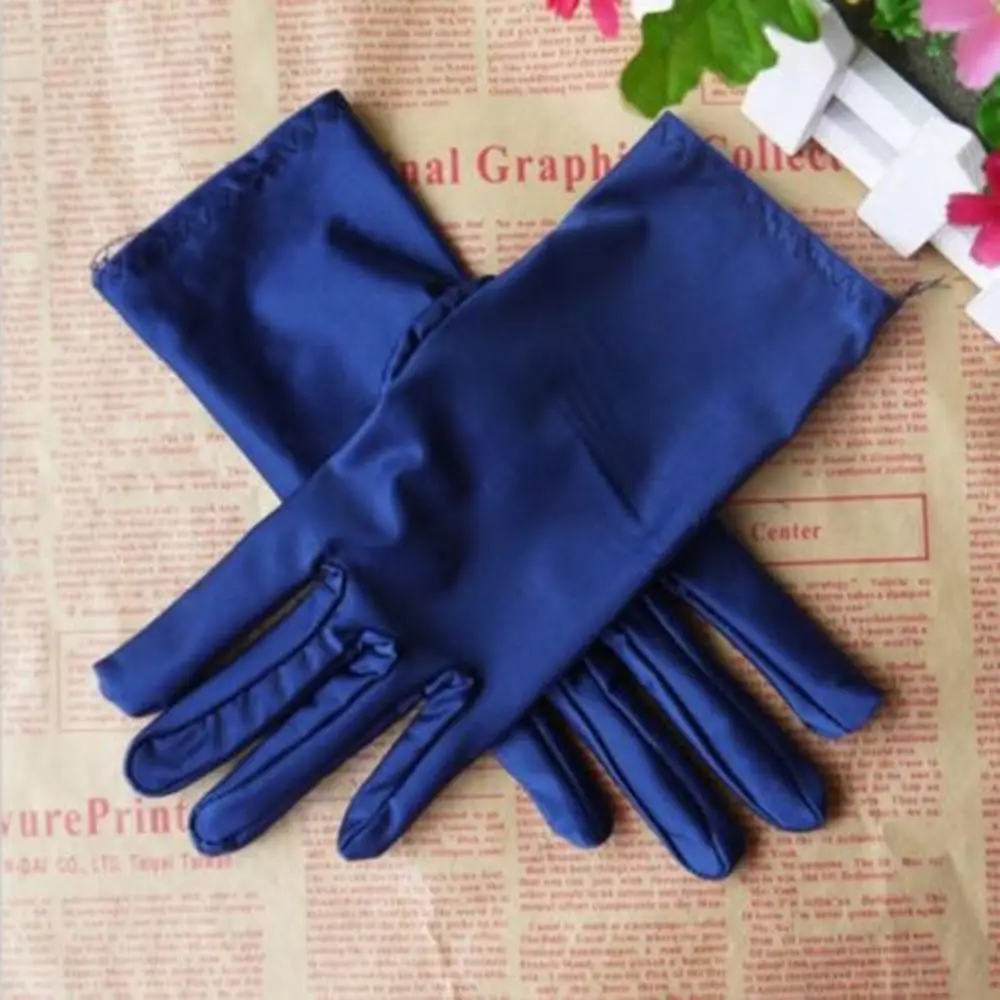 Girl Stretch Prom Party Satin Gloves Wedding Gloves