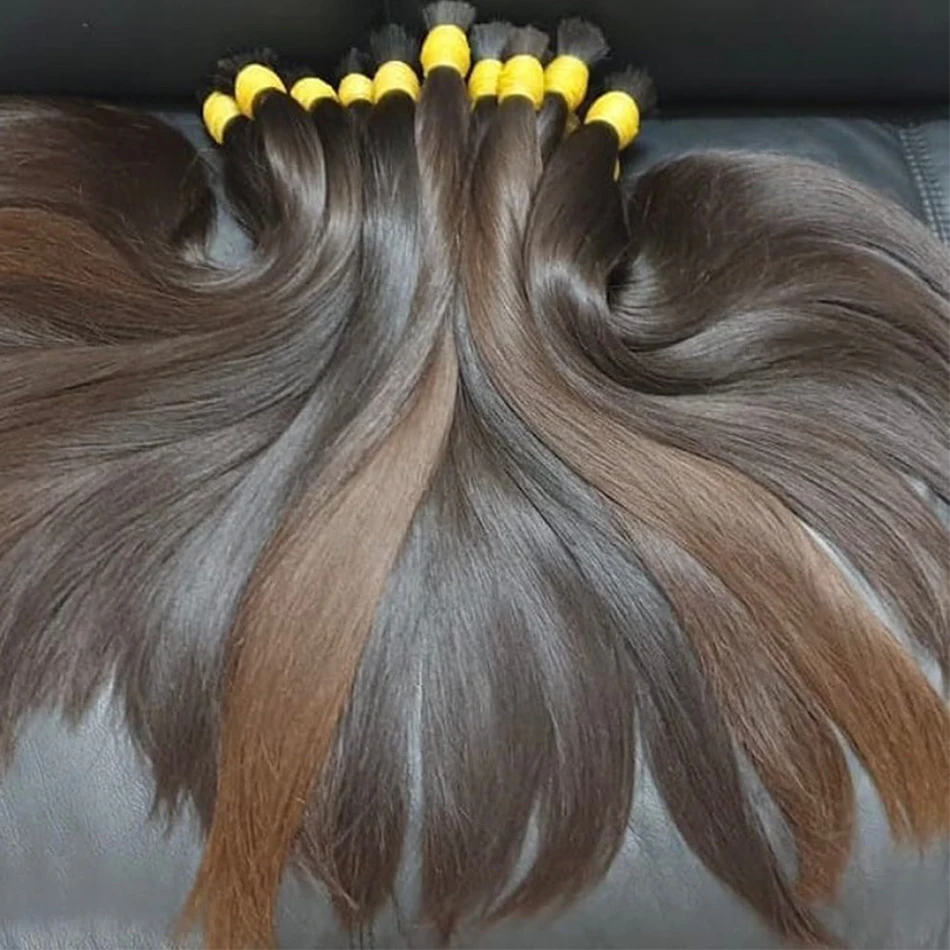 

100% настоящие девственные человеческие волосы, объемные для плетения, наращивания, натуральное черное девственное плетение, необработанные, без утка, объемные прямые волосы