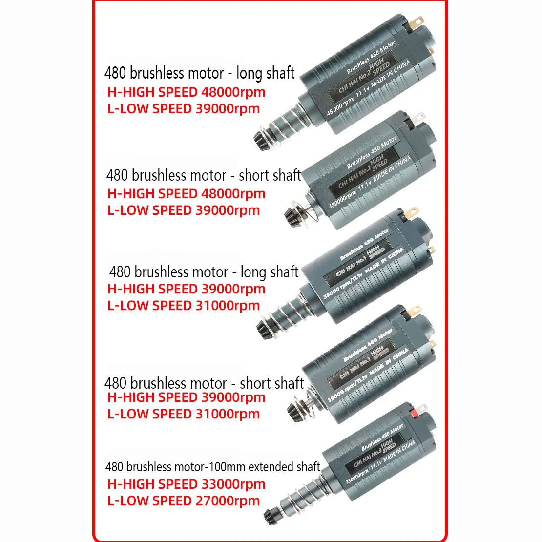 BL480 100mm 33K DC Brushless Motor High speed and high torque Brushless Motor can be electronically controlled at 11V 39000rpm