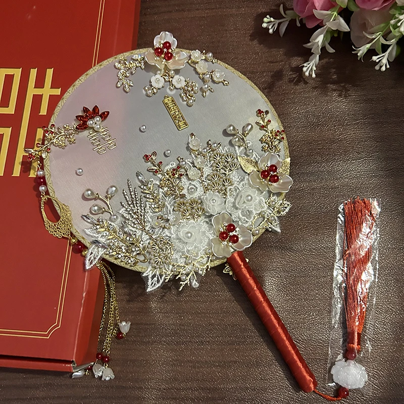 Vintage Hand Fan for Chinese Wedding Decoration, Women's Gift, DIY Craft