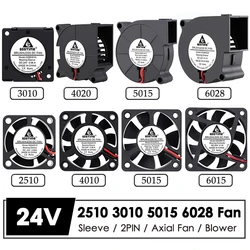 Gdstime-ventilador de refrigeración Axial sin escobillas, turbina Radial para refrigeración de impresora 3D, 24V DC, 50x15MM, 60x28MM, 1 piezas, 2510, 3010, 4010