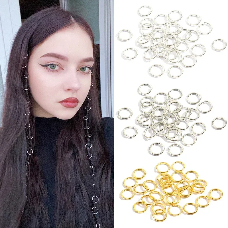 10-200Pcs Mix Color Charms Hair Braid Dread Dreadlock Beads Clips Cuffs Rings Jewelry Dreadlock Clasps Accessories Hair Rings