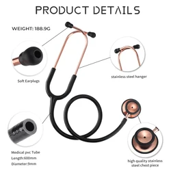 Double Sided Stethoscope Portable Professional Cardiology Stethoscope Medical Equipment Nurse Doctor Stethoscope Equipo Medico