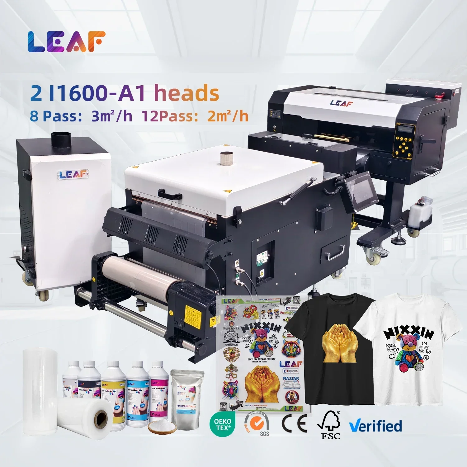 

LEAF i1600 Direct-to-Film Inkjet Printer 30cm Heat Transfer Printing on PET Film for Clothing Automatic DTF Printer Hot Sale