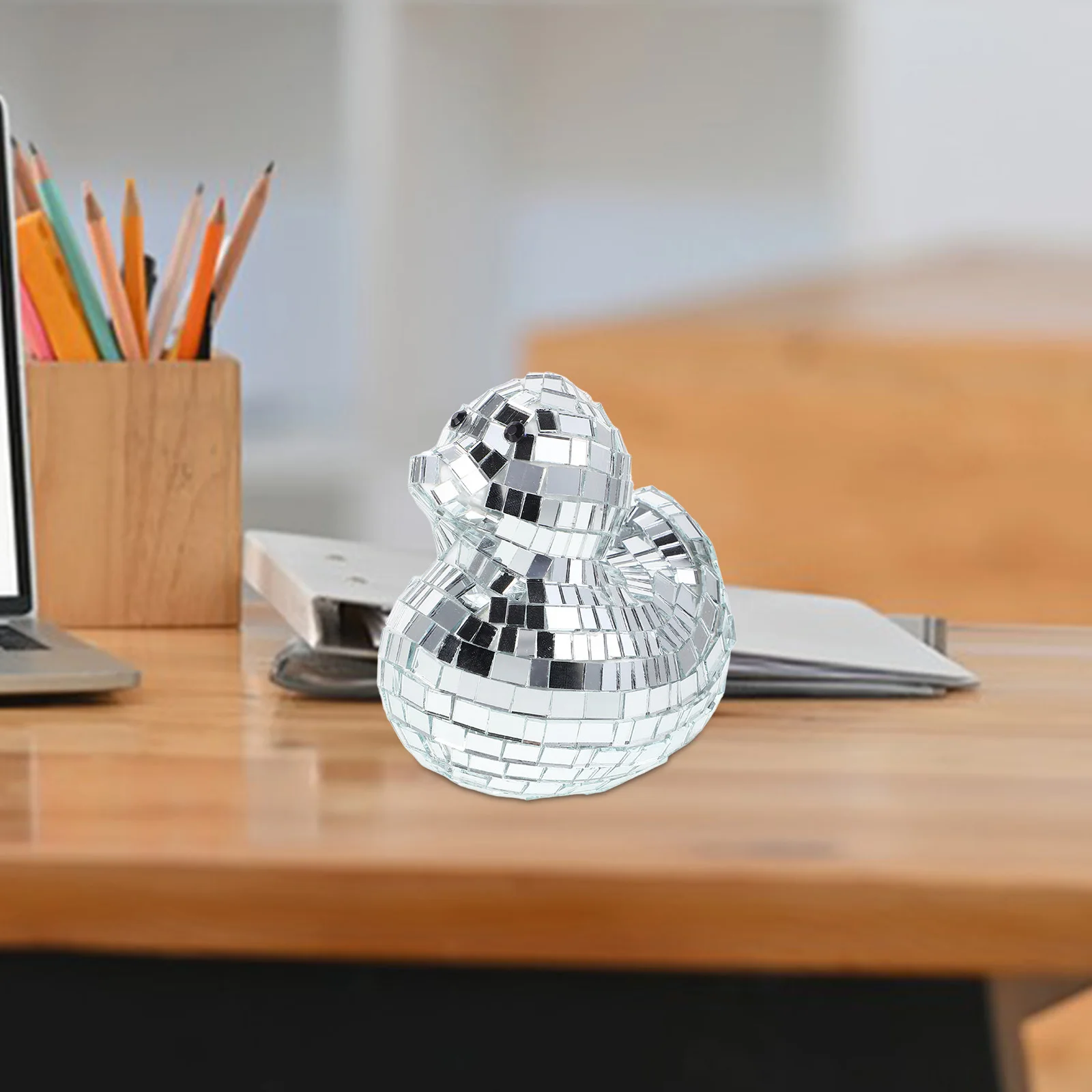 

Reflective Disco Ball Duck Ornament Glass Creative Home Hanging Decor Party Wedding Festival Mirror Decoration