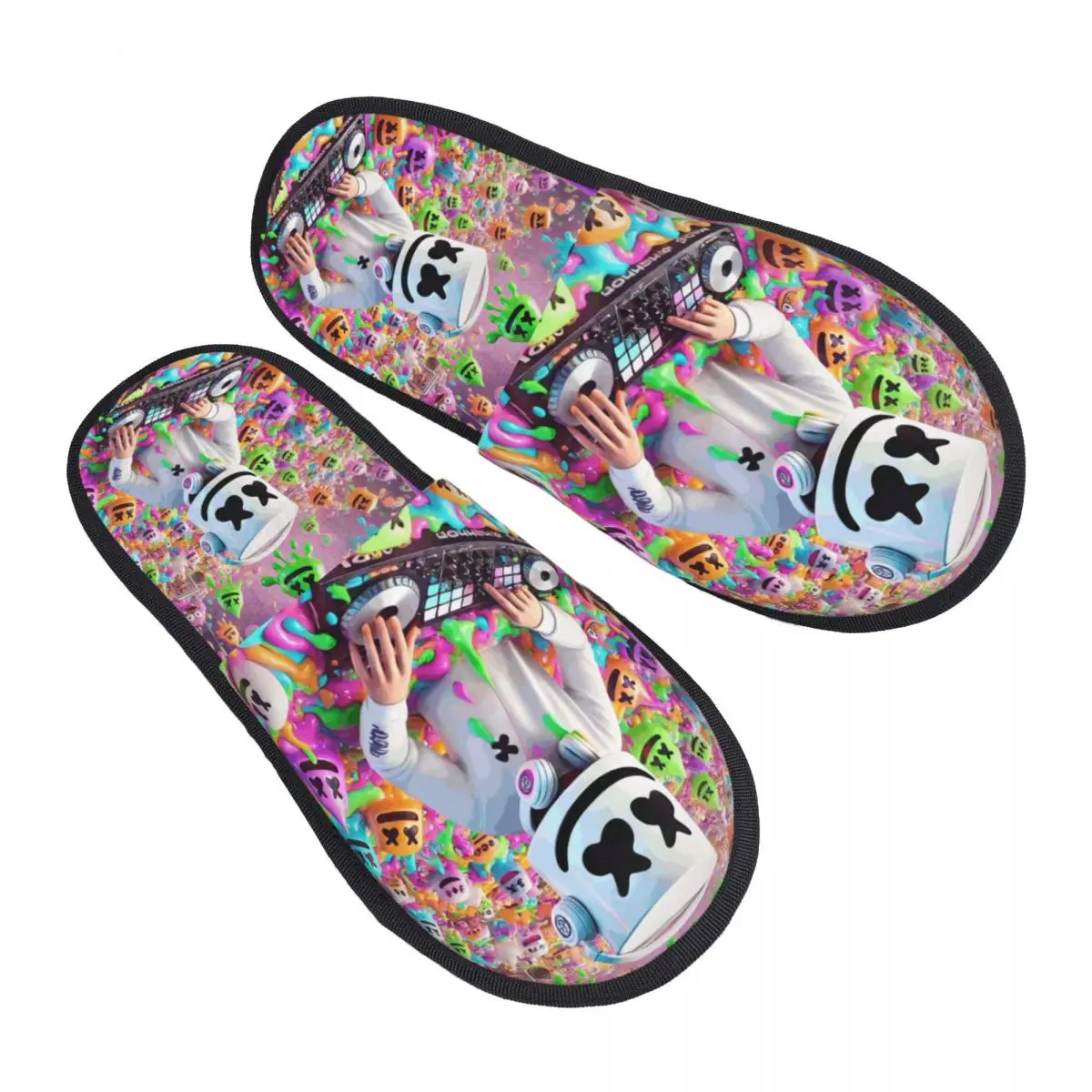 

Изготовленные на заказ американские электронные музыкальные тапочки Marshmellos и DJ, мягкие домашние тапочки из пены с эффектом памяти, женские удобные теплые нескользящие тапочки
