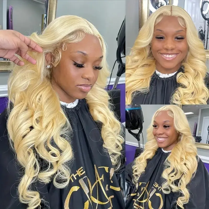 13X4 HD Lace Wig Frontal Blonde Colored 18 36 Inch 613 Blonde  13X6 Body Waves Glue-Free  Human Hair Wig 150 Density