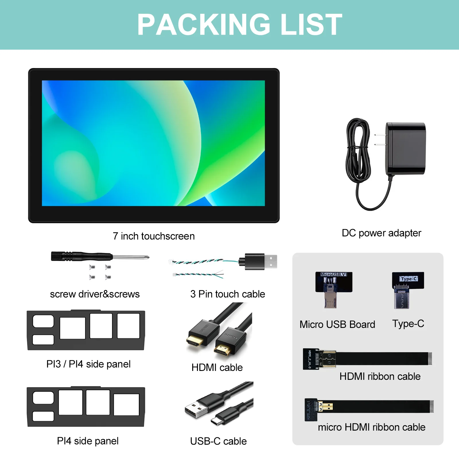 HOWENS 7 inch Monitor Raspberry Pi  4 3 Series Display 1920x1080 HDMI USB for Banana Orange Pi Embedded Projects Phone Laptop