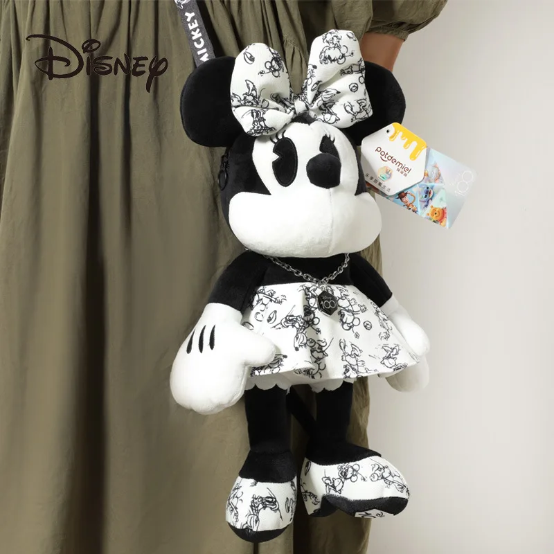 Disney Mickey Minnie Genuine 100th Anniversary Series Cute Plush Doll Steamboat Willie Mickey Mouse Original Christmas Best Gift