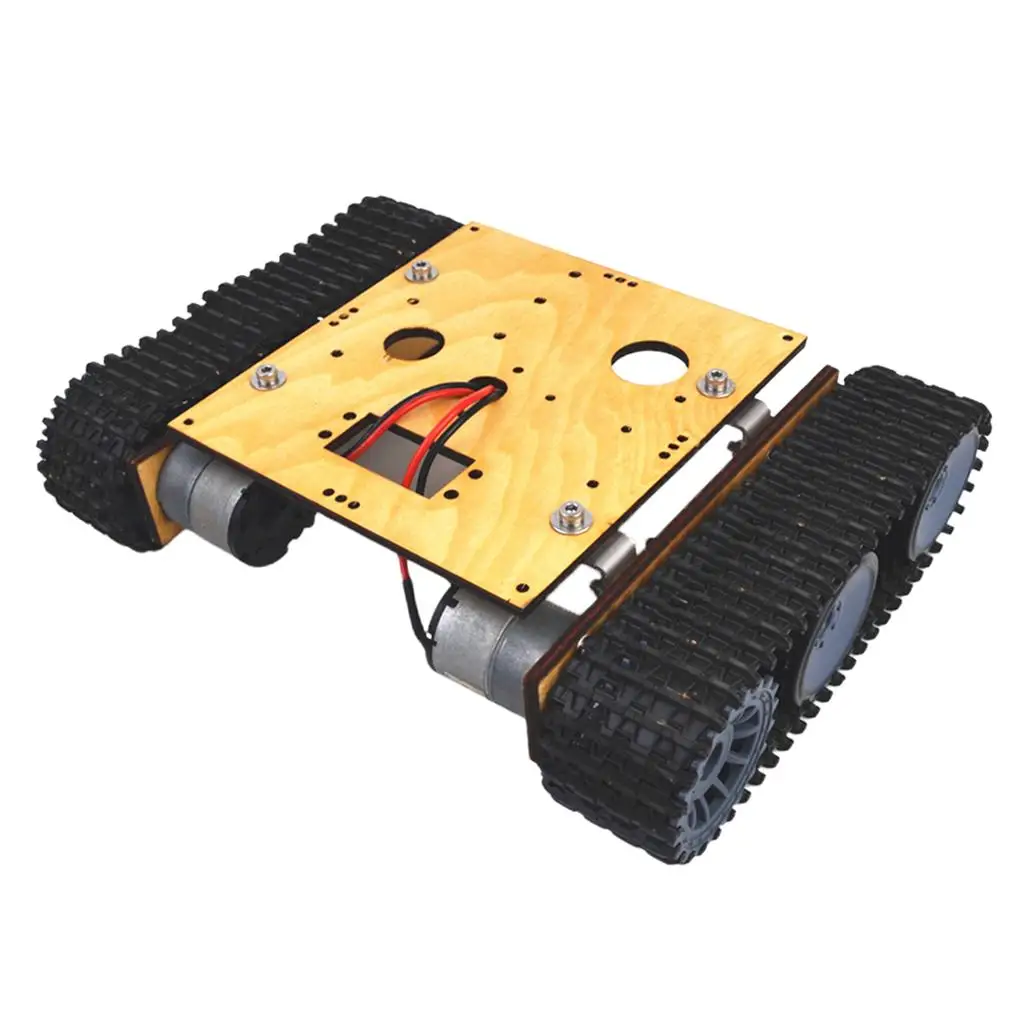 Tank Car Chassis Kit with High Power Motor Plastic Alloy DIY Robot Science Toy for Teaching Demonstration