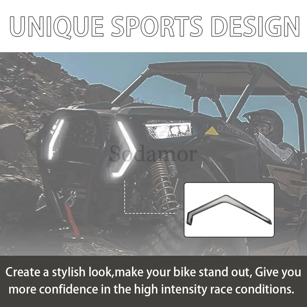 1 Pair LED Front Fang Accent Light Turn Signal Lamps Fit For Polaris 2024-2025, 2021-2022 RZR Trail S 1000 Ultimate