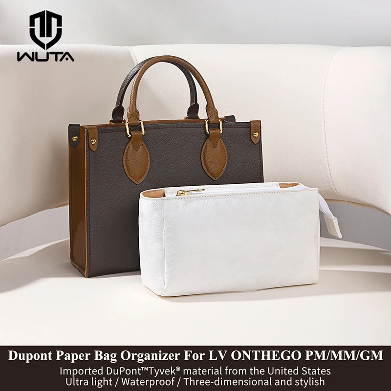 WUTA Inner Bags For LV ONTHEGO Dupont Paper Handbag Insert Bag Portable Travel Storage Makeup Bags Liner Support Shaper