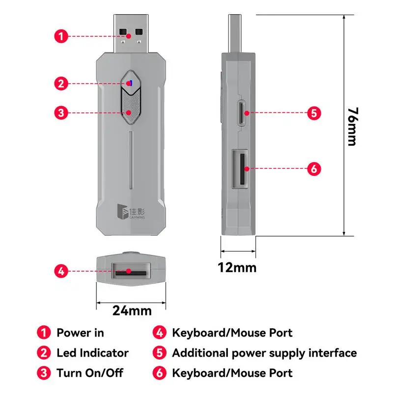 Phone Game Keyboard And Mouse Wired Mechanical USB Converter Keyboard And Mouse Set Half Hand Converter Set Portable Game