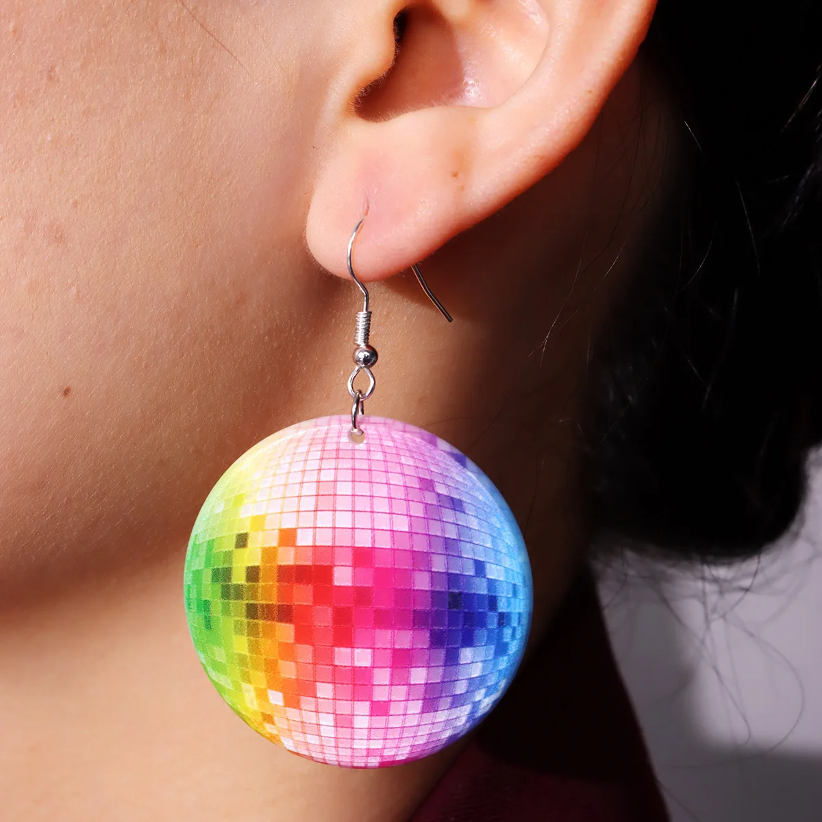 Gothic Eyeballs Bottle Acrylic Earrings Colorful Lights Bouncing Disco Nightclub Style Earrings for Women Retro Jewelry Gifts