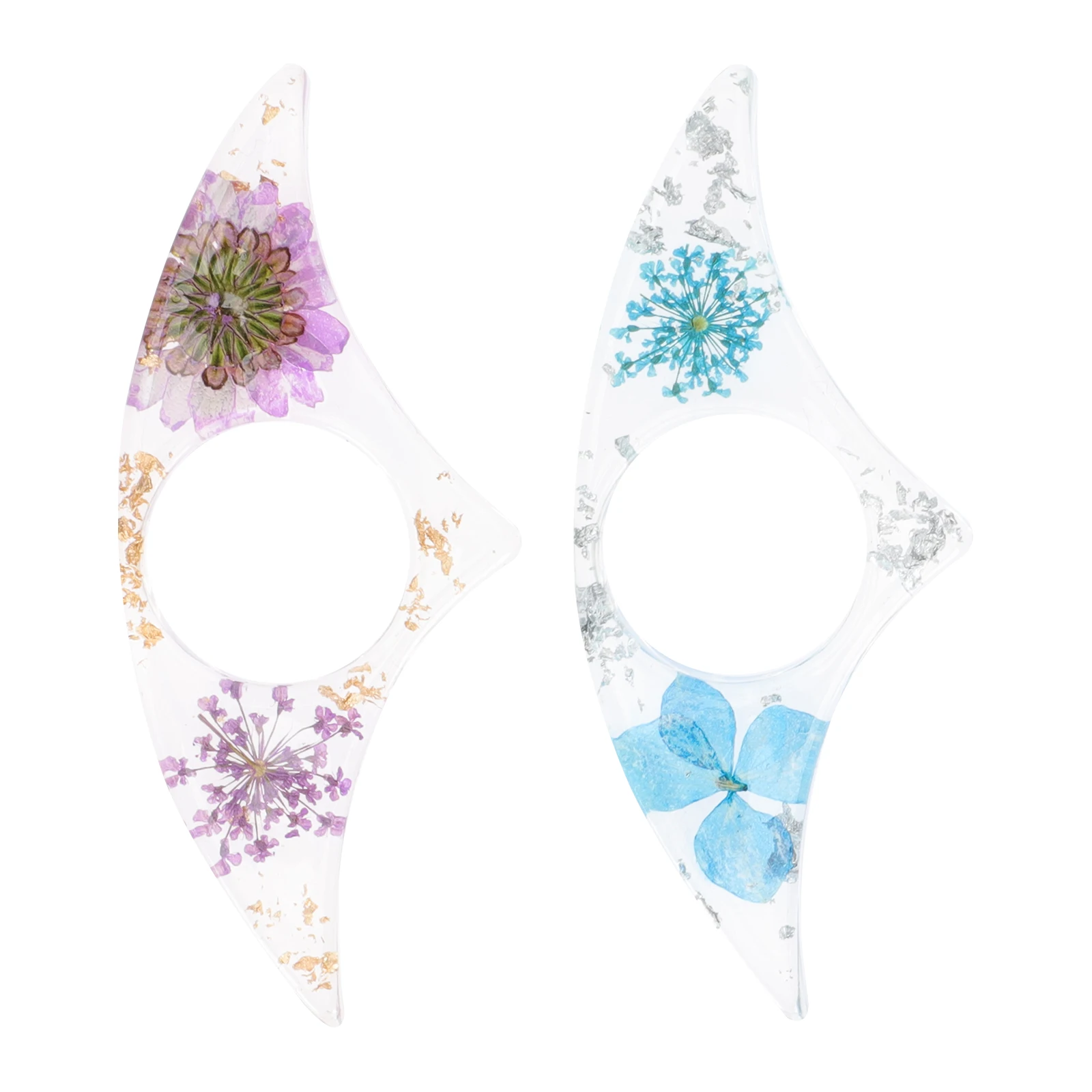 

2pcs Book Page Holder Premium Material Transparent Flower Design Comfortable One-Handed Use Reading Support Thumb