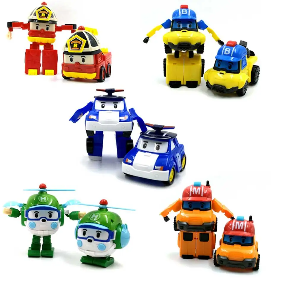 New Cartoon Robocar Poli Action Figures Transformation Anime Hand Deformation Car Model Airplane Gift Toys Robots For Children