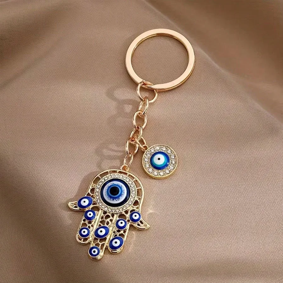 Evil Eye Hamza Hand Schlüsselanhänger aus Legierung, Glücksbringer für Geldbörsen und Rucksäcke, Schmuck für Damen und Herren als Geschenk – Detail 9