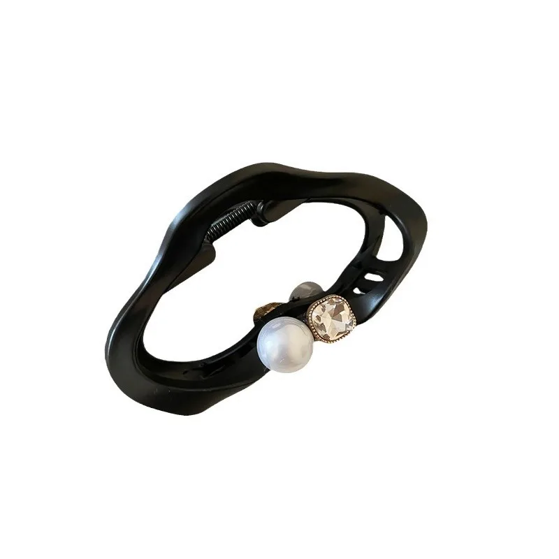 Korean gray transparent cloud large grab clip simple temperament hairpin shark clip light luxury high-end hair accessories women